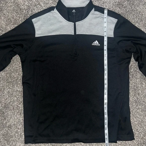 Adidas Golf Quarter Zip Long Sleeve Black & Gray Lightweight Size L - Picture 8 of 10